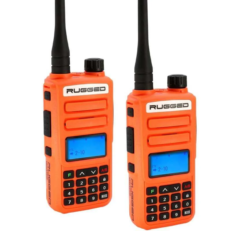 Rugged Radios GMR2-PLUS-2-PACK-ORN - 2 PACK - Rugged GMR2 PLUS - GMRS / FRS Two Way Handheld Radios Safety Orange