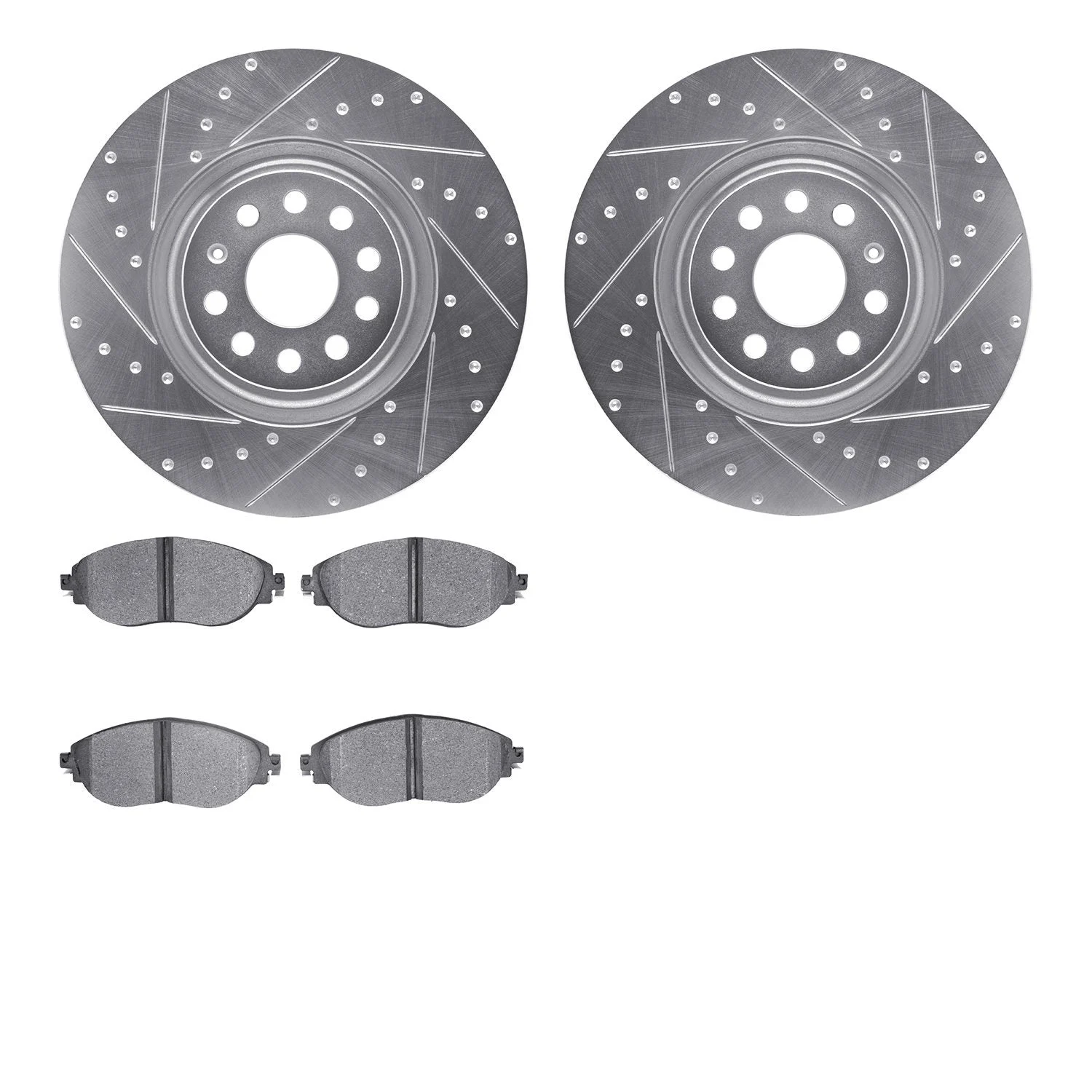 R1 Concepts WGTN1-74046 - R1 Brake Rotors - D/S - Silver w/ Euro Ceramic Pads