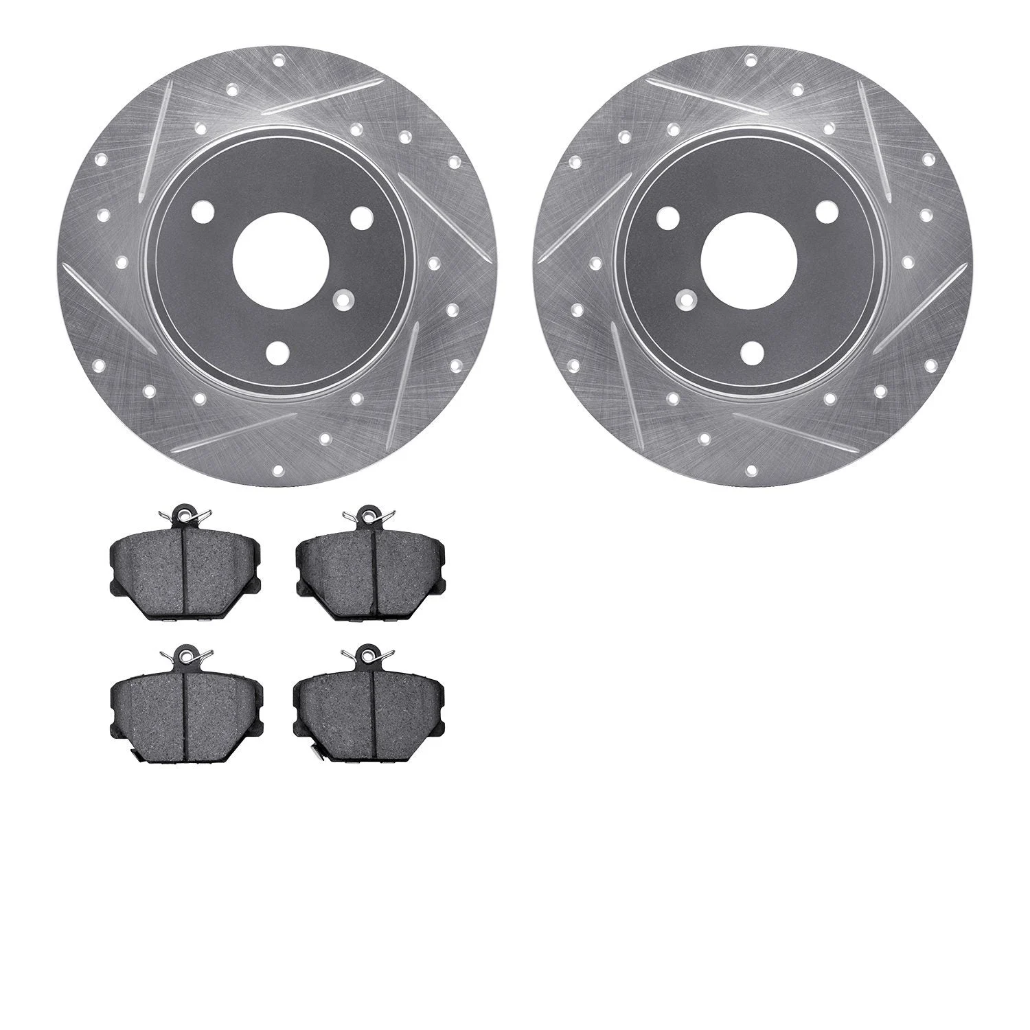 R1 Concepts WGTN1-63053 - R1 Brake Rotors - D/S - Silver w/ Euro Ceramic Pads