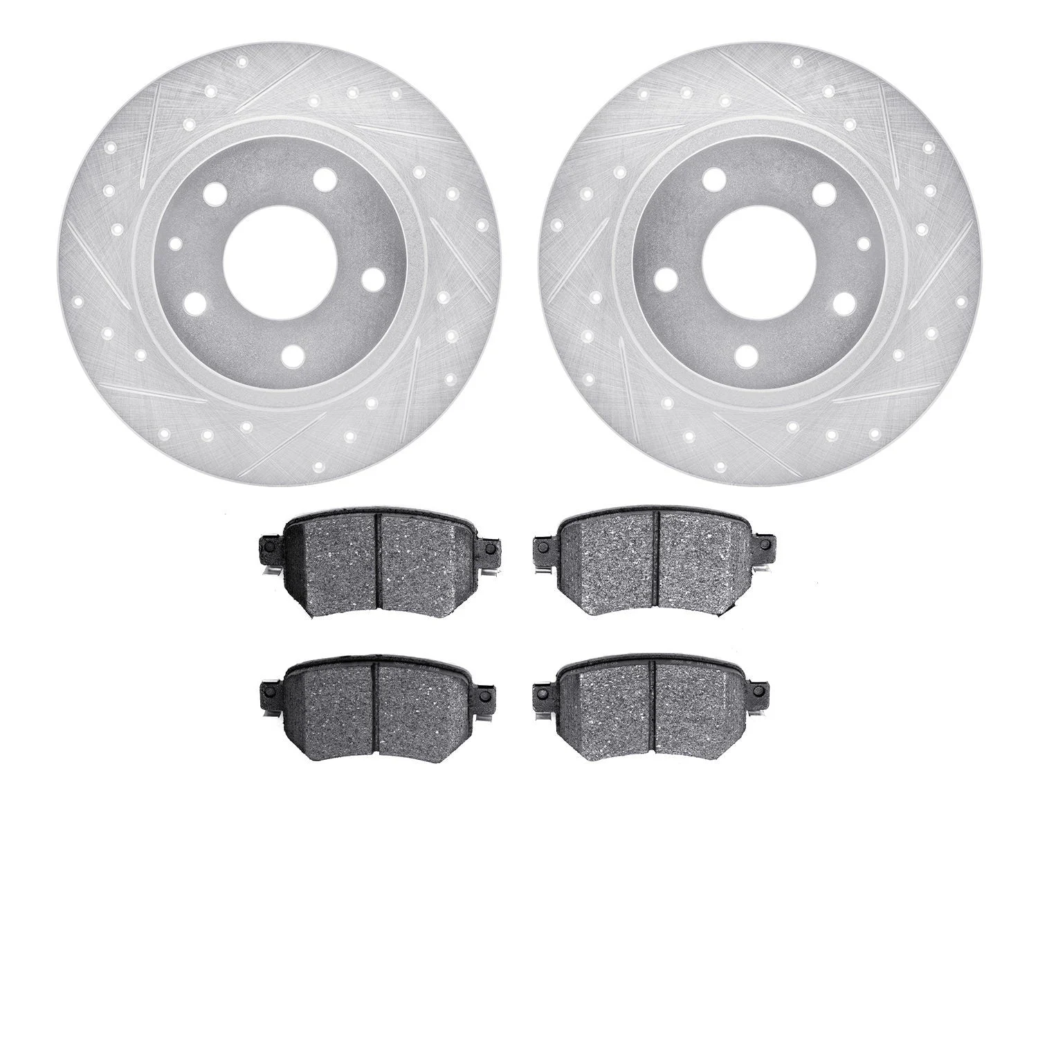 R1 Concepts WGUN1-80040 - R1 Brake Rotors - D/S - Silver w/ Optimum Oe Pads
