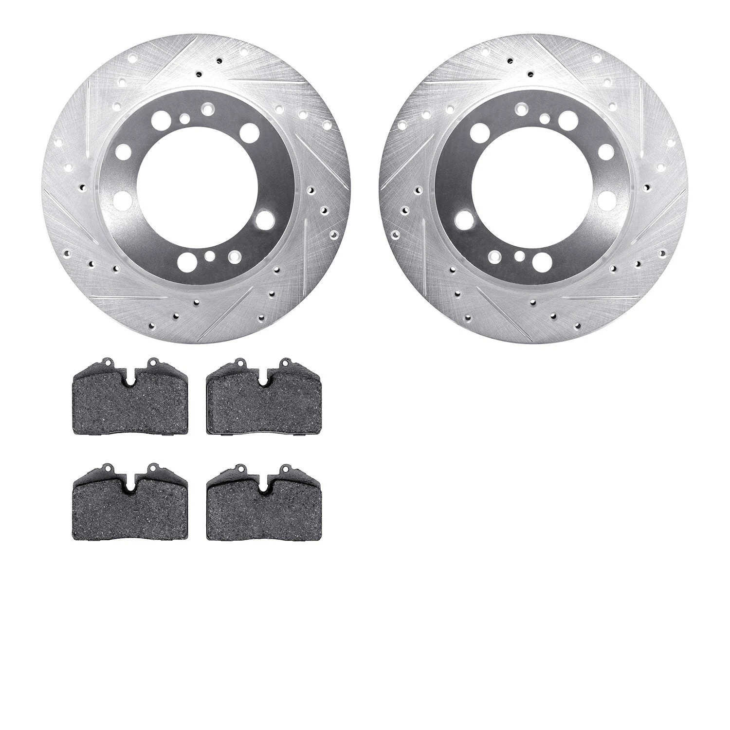 R1 Concepts WGSN1-02017 - eLINE Brake Rotor - Drilled and Slotted - Silver with Performance Sp