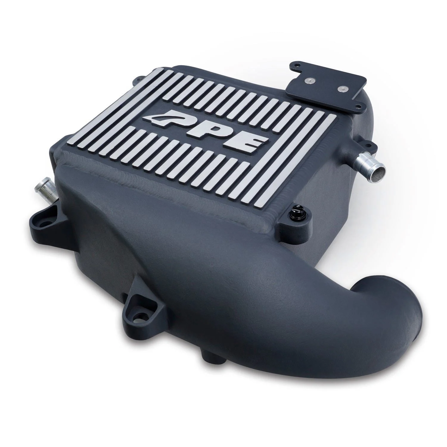 PPE 115030010 - 2020-2023 GM 3.0L Duramax LM2, LZO Air-To-Water Intercooler Kit Brushed Black  Diesel