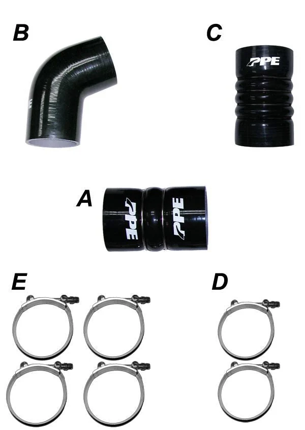 PPE 115910610 - LBZ/LMM 06-10 Silicone Hose And Clamp Kit Black  Diesel