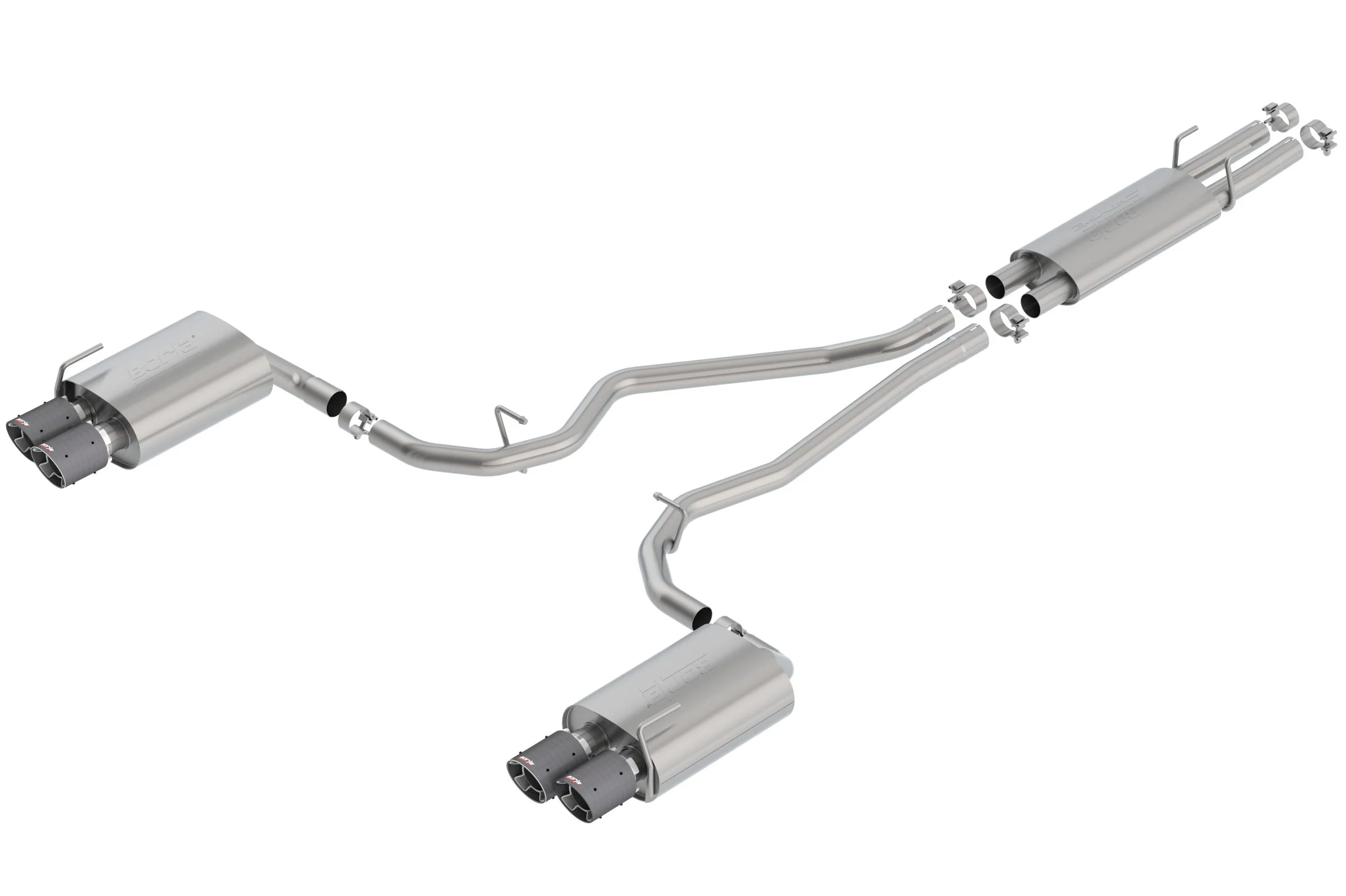Borla 140820CF - 2020 Ford Explorer ST 3.0L V6 2.25in S-type Exhaust - Carbon Fiber Tips