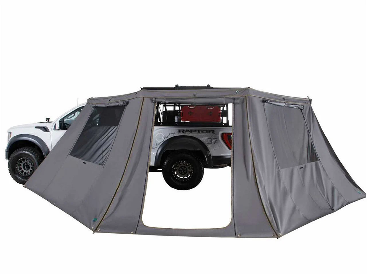 Overland Vehicle Systems 18159919 - HD Nomadic 180 - LTE Awning Wall, Universal, Grey Body, Green Trim W/Storage Bag