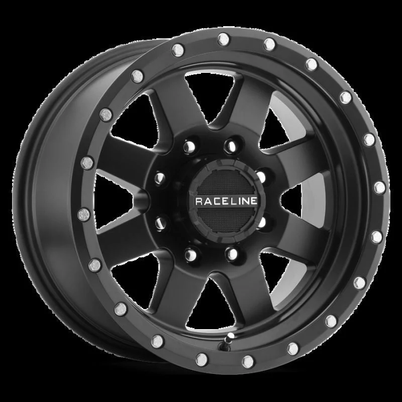 Raceline 935B-79050-12 - Aluminum Wheels 17x9 Defender 935B Satin Black Multi Spoke -12 Offset 5 on 127 Bolt Pattern 83.82 Bore