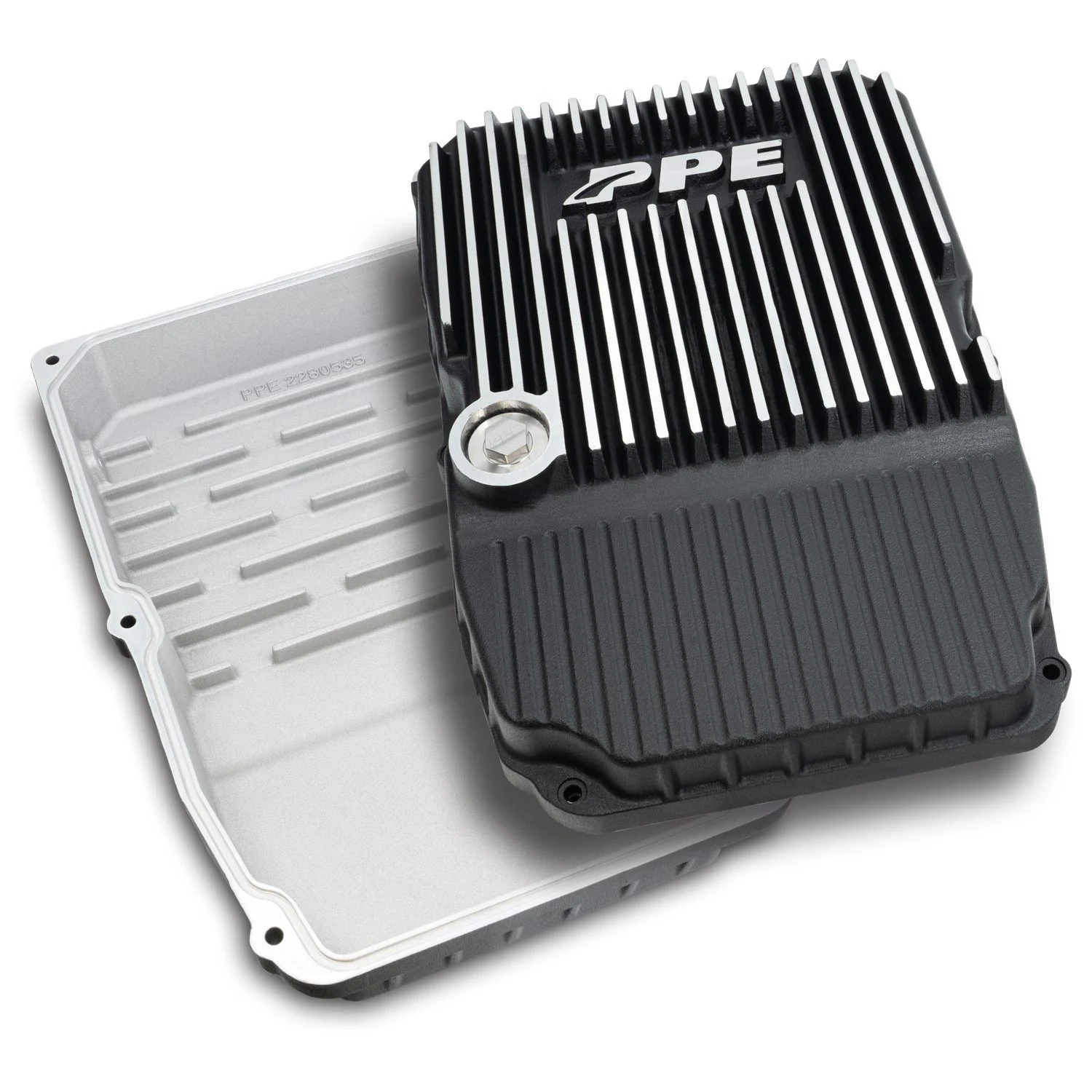 PPE 228053510 - 2005-2019 Jeep/Dodge/Chrysler w/ WA580, W5A580, NAG1 Transmission Heavy-Duty Cast Aluminum Transmission Pan Brushed