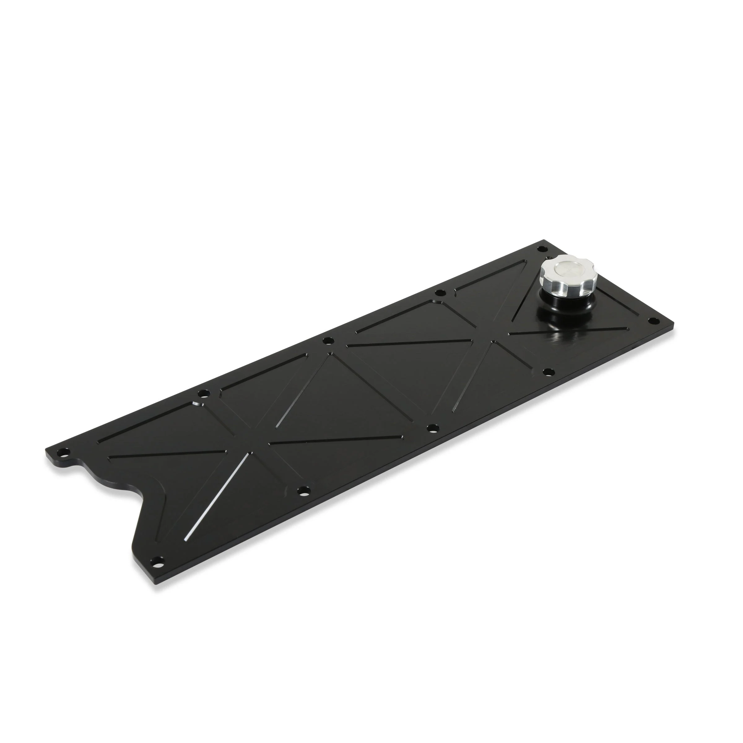 Holley 241-369 - LS Valley Cover with Oil Fill - Black Billet