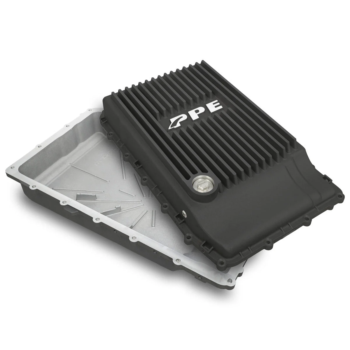 PPE 328053220 - Ford 10R80 Shallow Pan 2017-2022 Black Heavy-Duty Cast Aluminum Transmission Pan