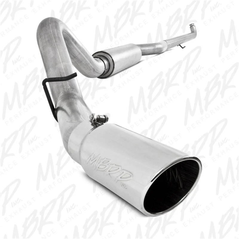 MBRP S6004AL - 4 Inch Single Side Exhaust Pipe Aluminized Steel For 01-07 Silverado/Sierra 2500/3500 Duramax Extended/Crew Cab