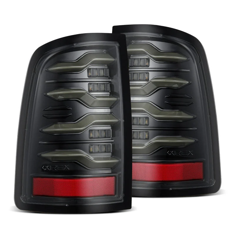 AlphaRex 640003 - 09-18 Dodge Ram Luxx-Series LED Tail Lights Alpha-Black w/ Activation Light & Seq. Signal
