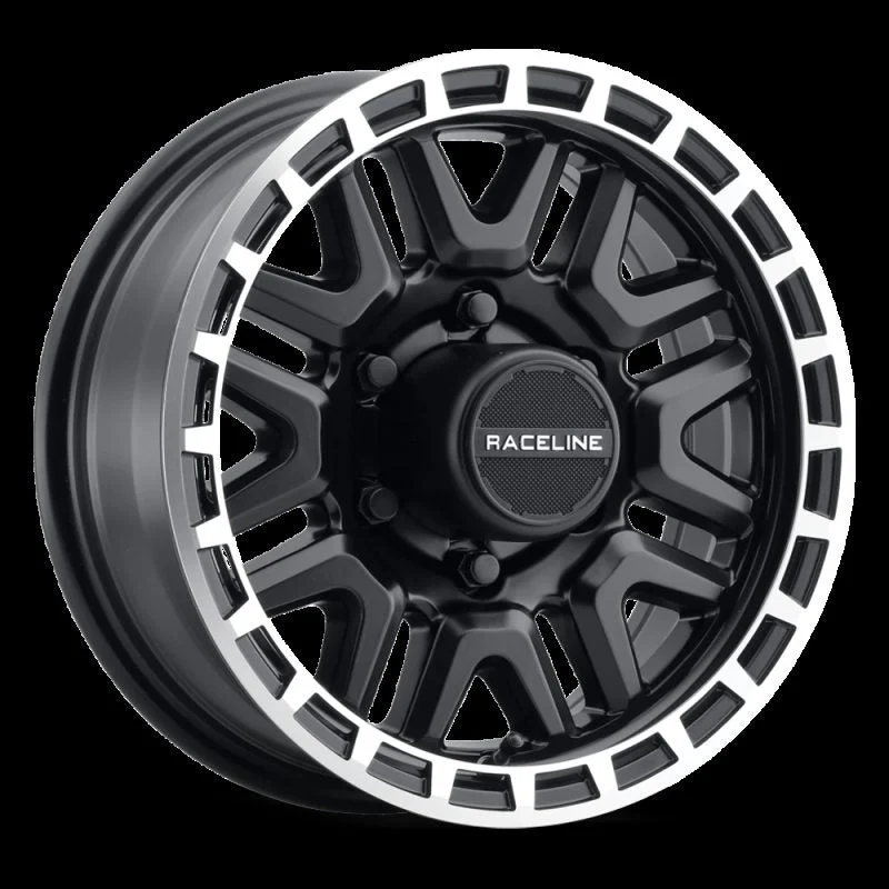 Raceline 953BM-55012 - 953BM Krank 15x5in / 5x114.3 BP / 0mm Offset / 3.19mm Bore - Black & Machined Wheel