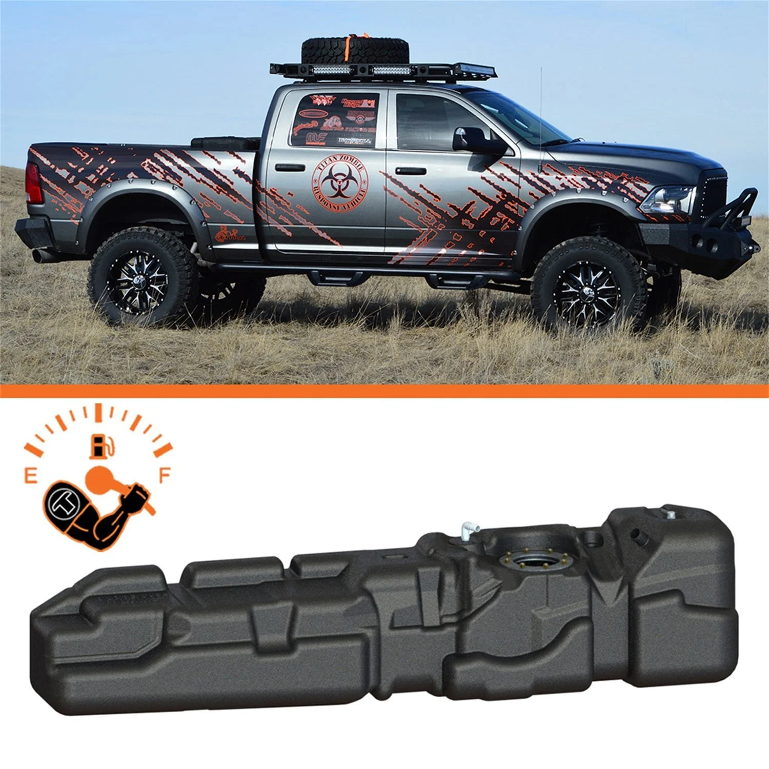 Titan Fuel Tanks 7030210 - 10-12 RAM 2500/3500 Cummins Crew Cab Short Bed 56 Gallon XXL Mid-Ship Fuel Tank
