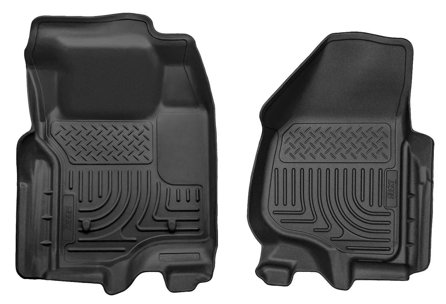 Husky Liners 18731 - 11-12 Ford Super Duty Crew & Extended Cab WeatherBeater Front Row Black Floor Liners