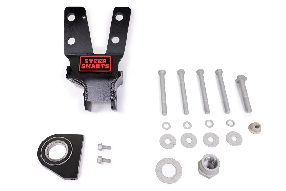 Steer Smarts 79041002 - 18-20 Jeep Wrangler/Gladiator JL/JT Yeti XD Sealed Bearing Sector Shaft Brace with Frame Side Track Bar Reinforcement Bracket - Aluminum Steering Box Only