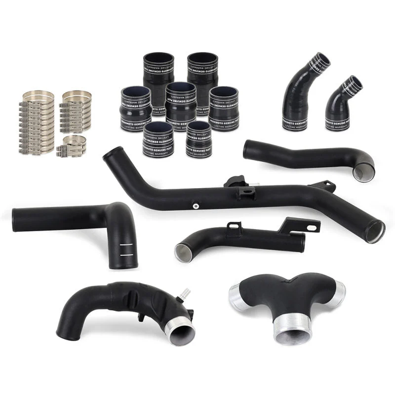 Mishimoto MMICP-BR27-21UHBK - 2021+ Ford Bronco 2.7L High-Mount Intercooler Pipe Upgrade Kit - Wrinkle Black
