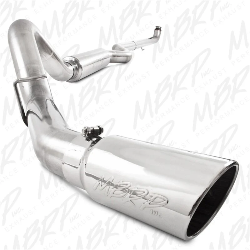 MBRP S6004304 - 4 Inch Single Side Exhaust Pipe T304 Stainless Steel For 01-07 Silverado/Sierra 2500/3500 Duramax Extended/Crew Cab