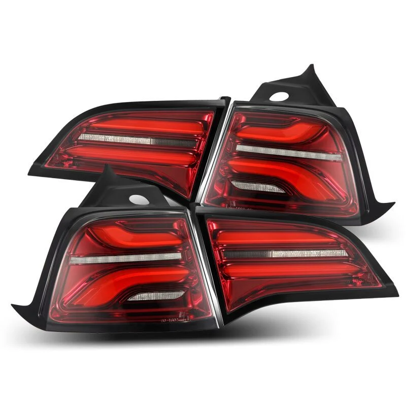 AlphaRex 601040 - 20-22 Tesla Model Y PRO-Series LED Tail Lights Red Smoke w/Seq Sig