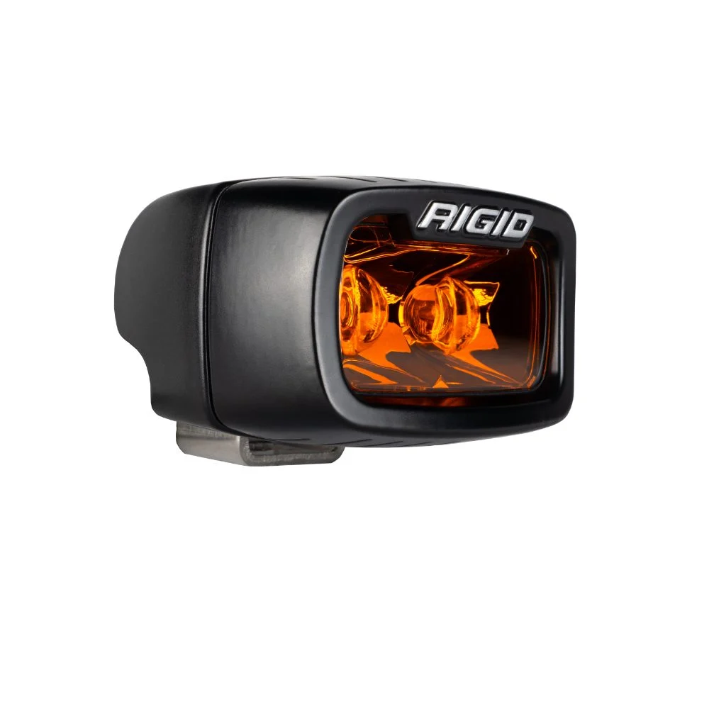 Rigid 902214 - LED Light Pods SR-M AmberPRO Single Surface Mount Brackets  Hardware Wire Harness & Switch Black Cover