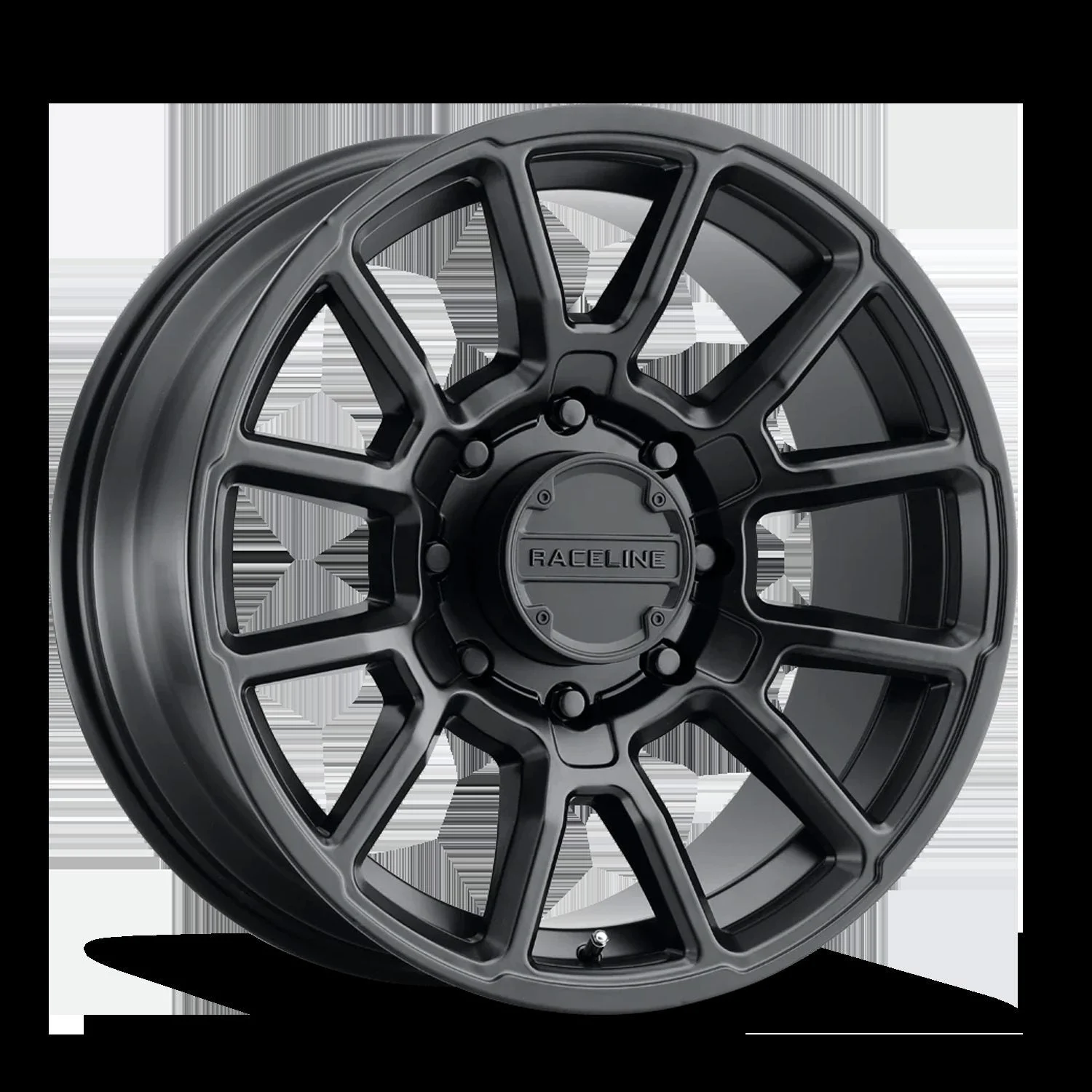 Raceline 950B-29080-00 - Aluminum Wheels 20x9 Gauge 950B Satin Black Multi Spoke 0 Offset 8 on 165.1 Bolt Pattern 125.2 Bore