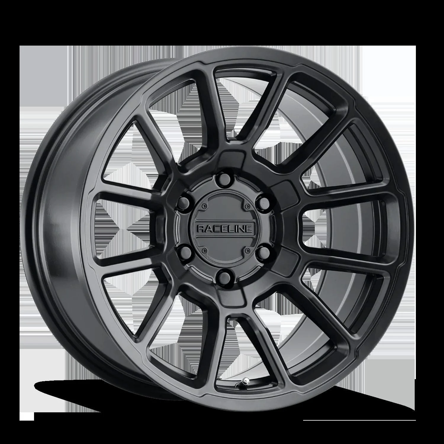 Raceline 950B-68050-00 - Aluminum Wheels 16x8 Gauge 950B Satin Black Multi Spoke 0 Offset 5 on 127 Bolt Pattern 78.1 Bore