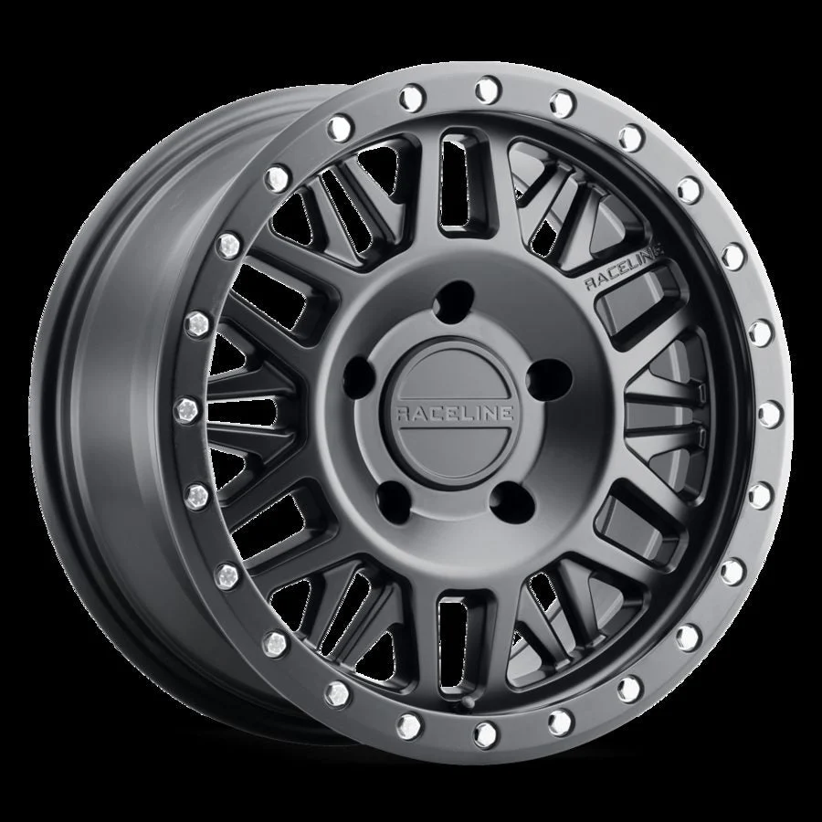 Raceline 951B-79050-12 - Aluminum Wheels 17x9 Ryno 951B Satin Black -12 Offset 5 on 127 Bolt Pattern 78.1 Bore