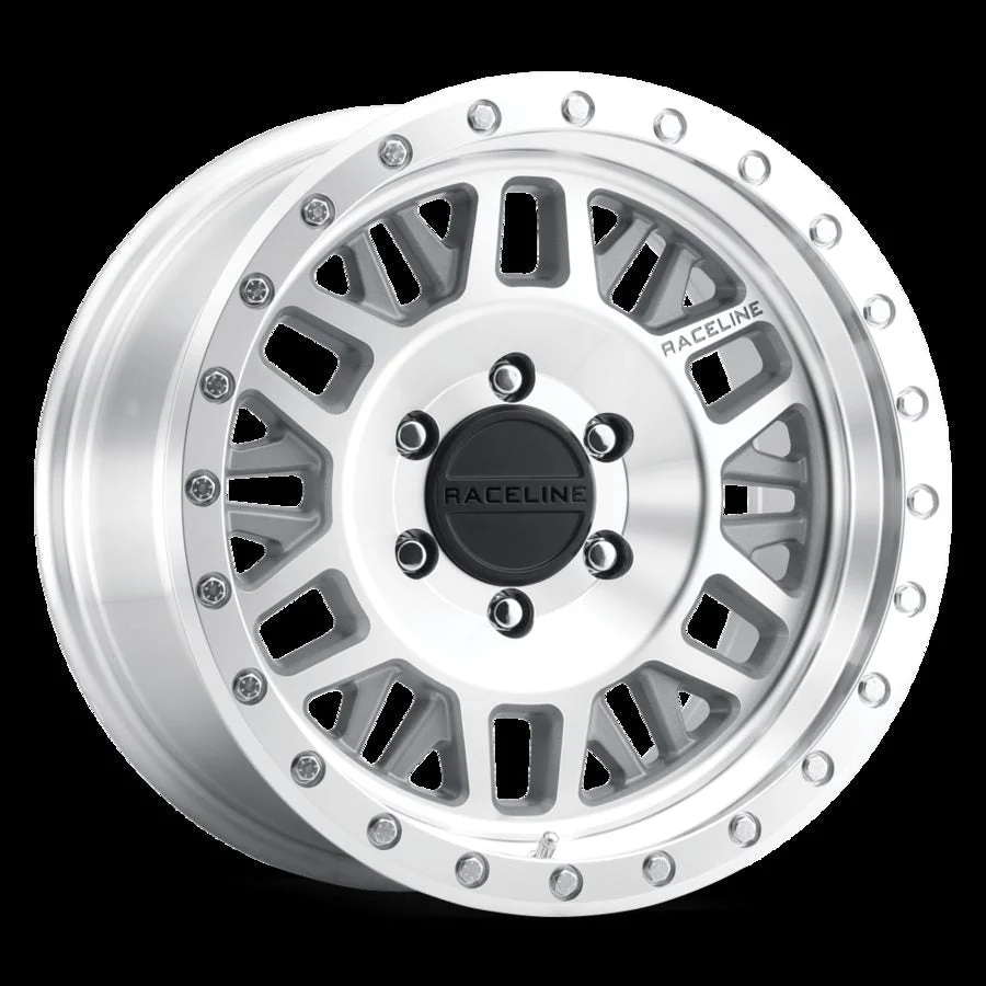 Raceline 951MC-79088-12 - Aluminum Wheels 17x9 Ryno 951MC Machined Silver -12 Offset 8 on 180 Bolt Pattern 124.2 Bore