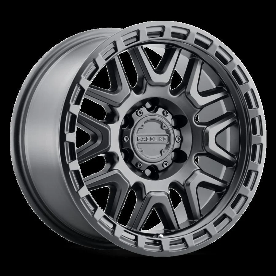 Raceline 953B-78550-00 - Aluminum Wheels 17x8.5 Krank 953B Satin Black 0 Offset 5 on 127 Bolt Pattern 78.1 Bore