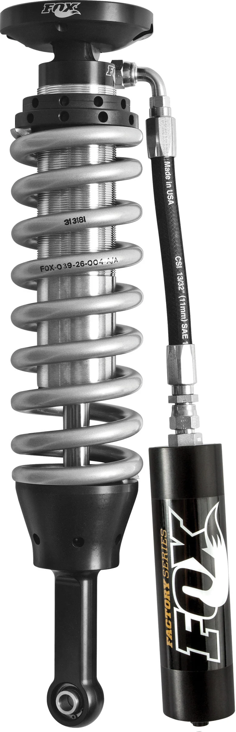 Fox 880-02-376 - 2005 Tacoma 2.5 Factory Series 4.61in. Remote Reservoir Coilover Shock Set - Black/Zinc