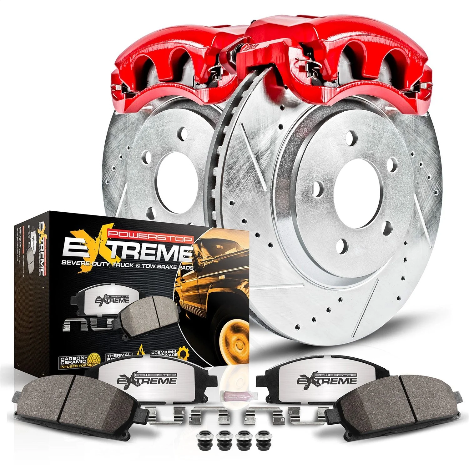 PowerStop KC1781A-36 - Power Stop 10-12 Ford F-450 Super Duty Front Z36 Truck & Tow Kit w/Cals