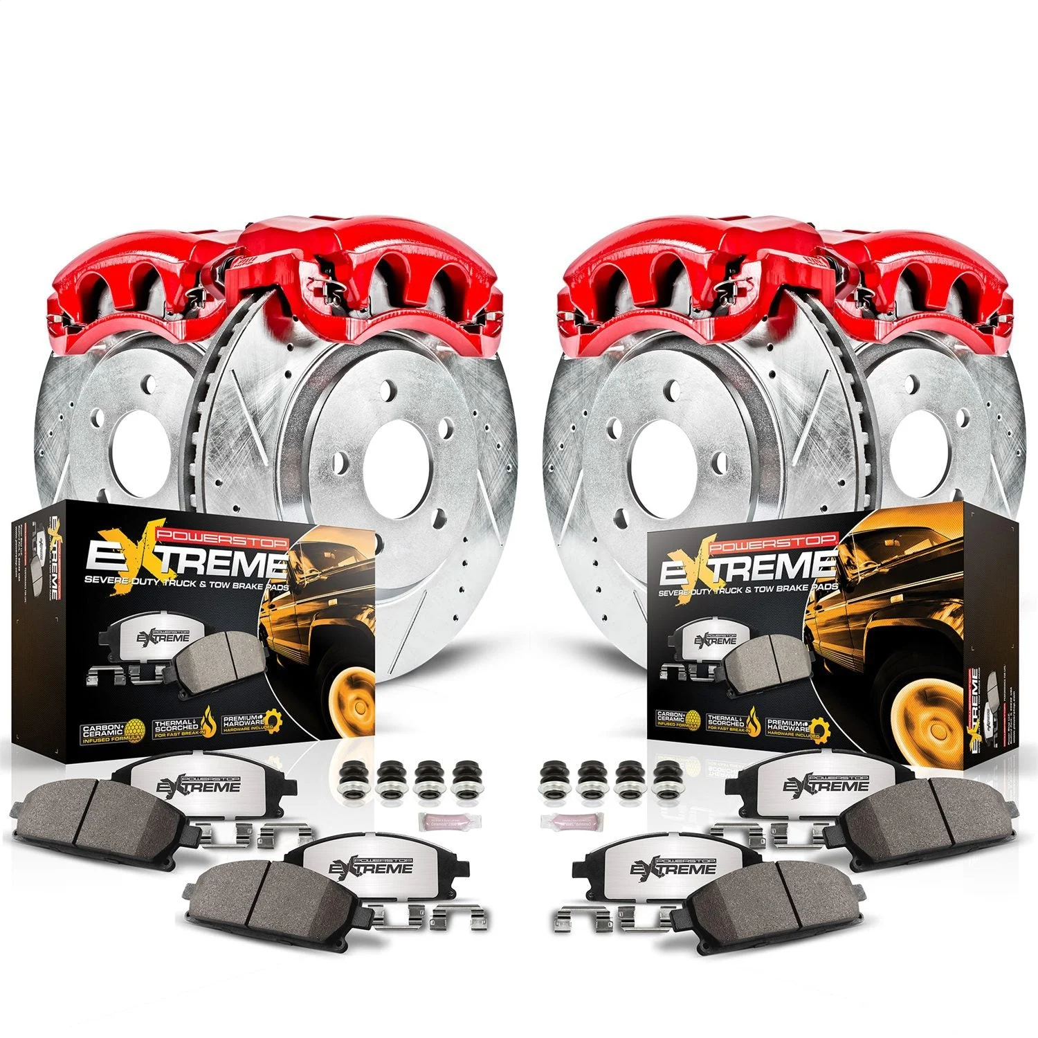PowerStop KC6546-36 - Power Stop 2012 Ford F-350 Super Duty Front & Rear Z36 Truck & Tow Kit w/Calipers