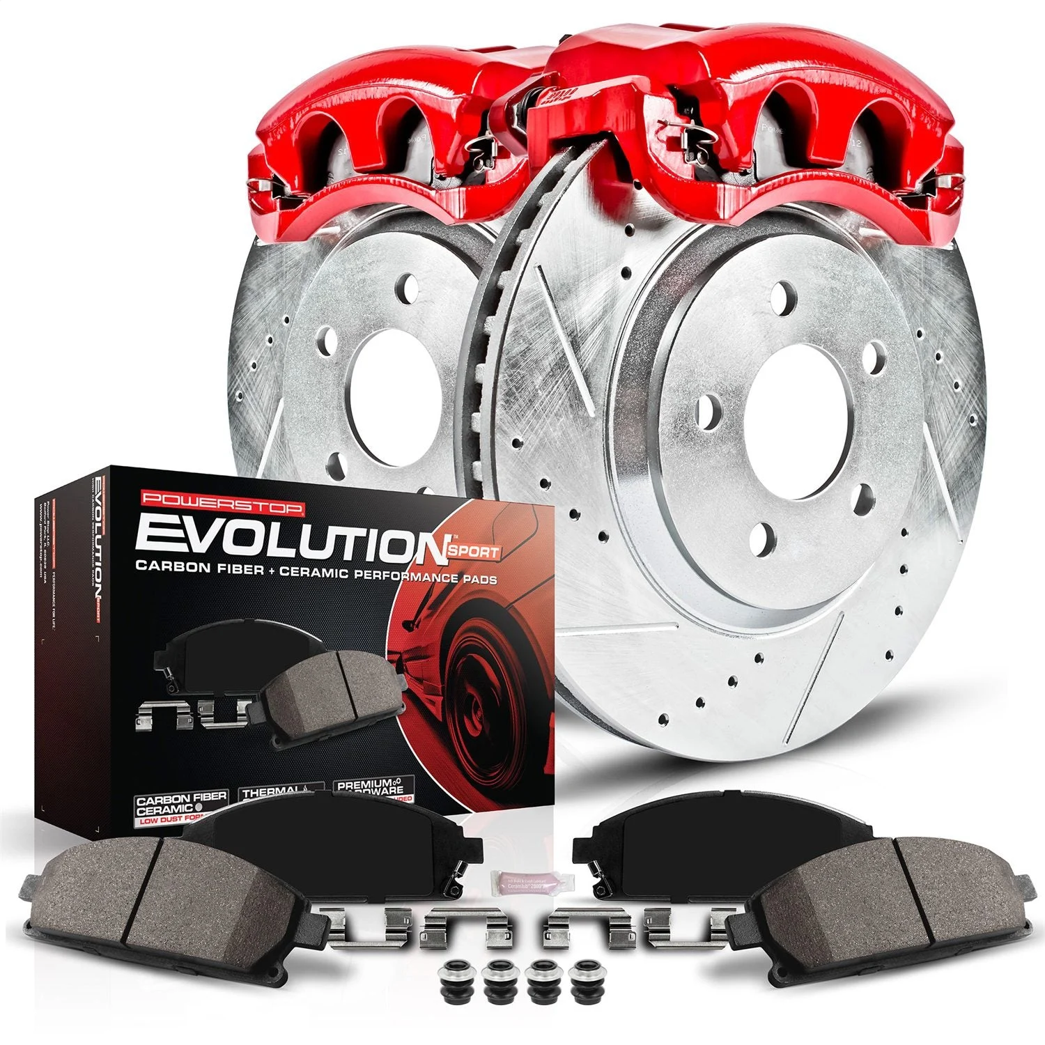 PowerStop KC1781A - Power Stop 10-12 Ford F-450 Super Duty Front Z23 Evolution Kit w/Cals