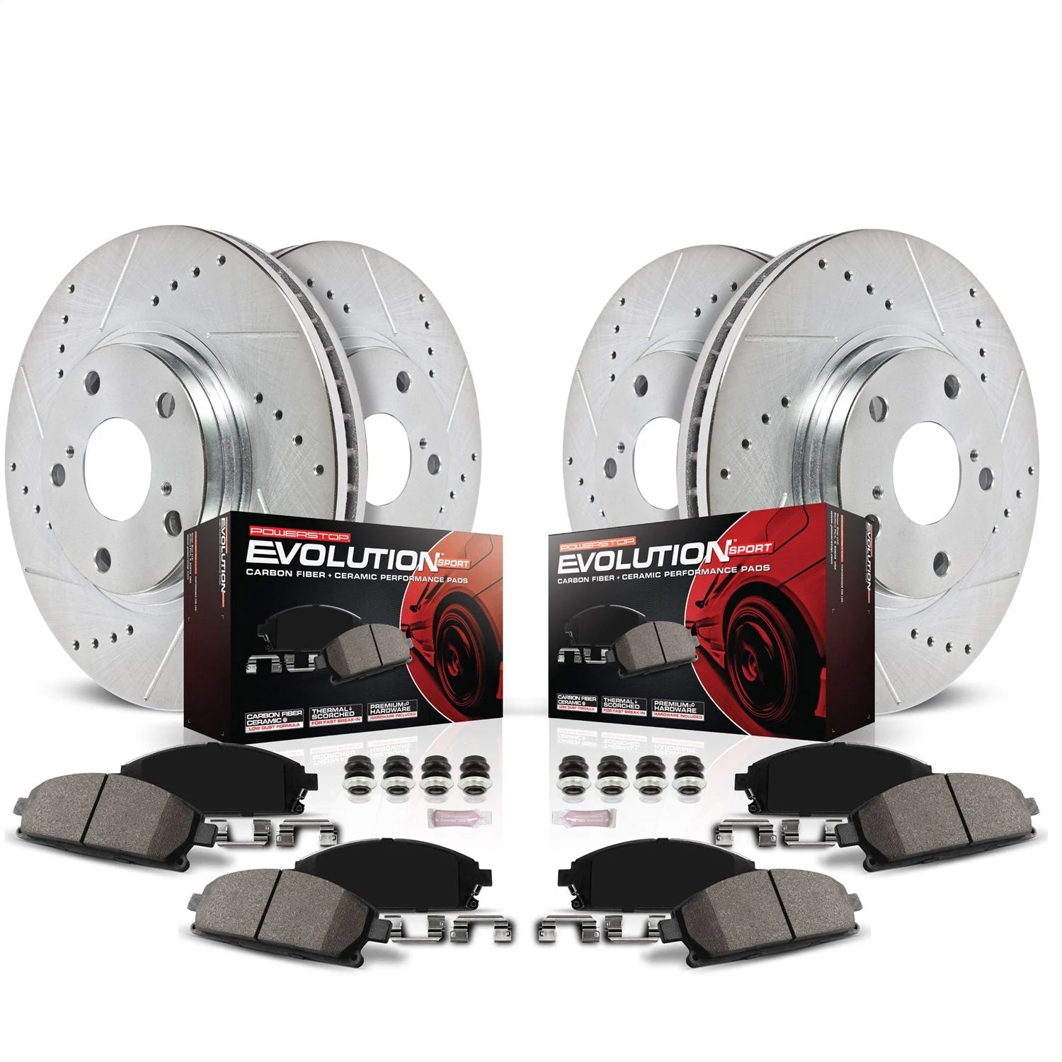 PowerStop K5573 - Power Stop 2010 Ford F-350 Super Duty Front & Rear Z23 Evolution Brake Kit