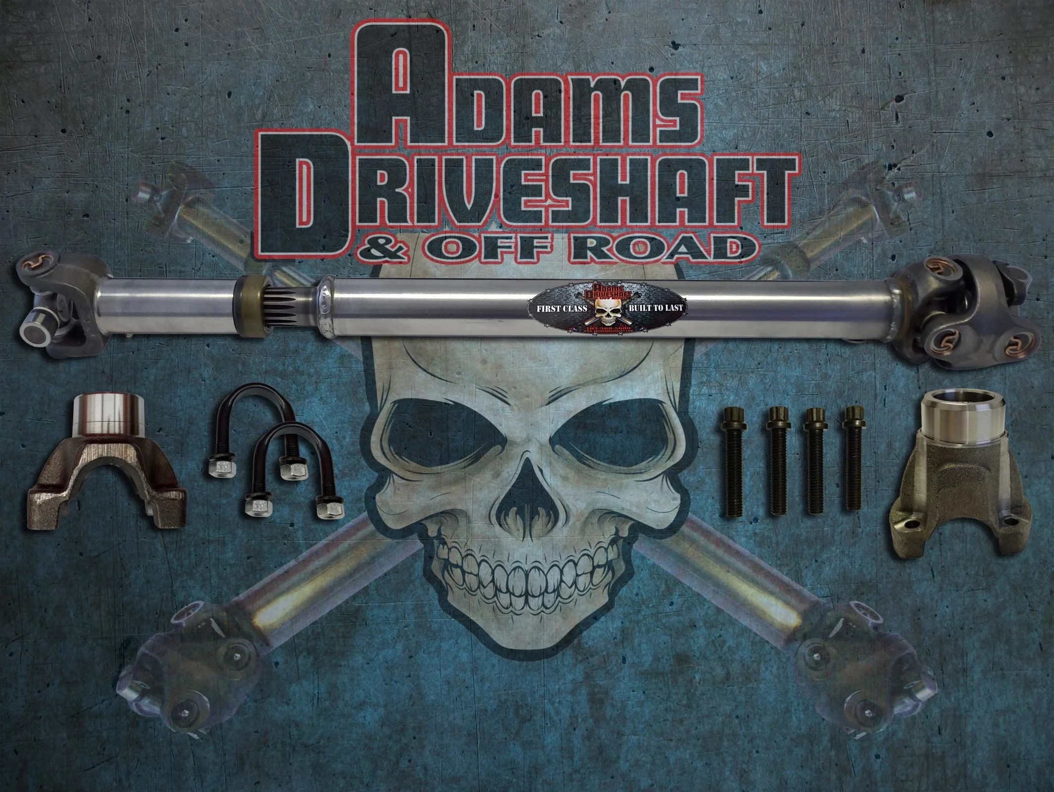 Adams Driveshaft ASDJK-1310F-S2Y - JK Front 1310 CV Driveshaft Solid U-Joints With Pinion Yoke Extreme Duty Series