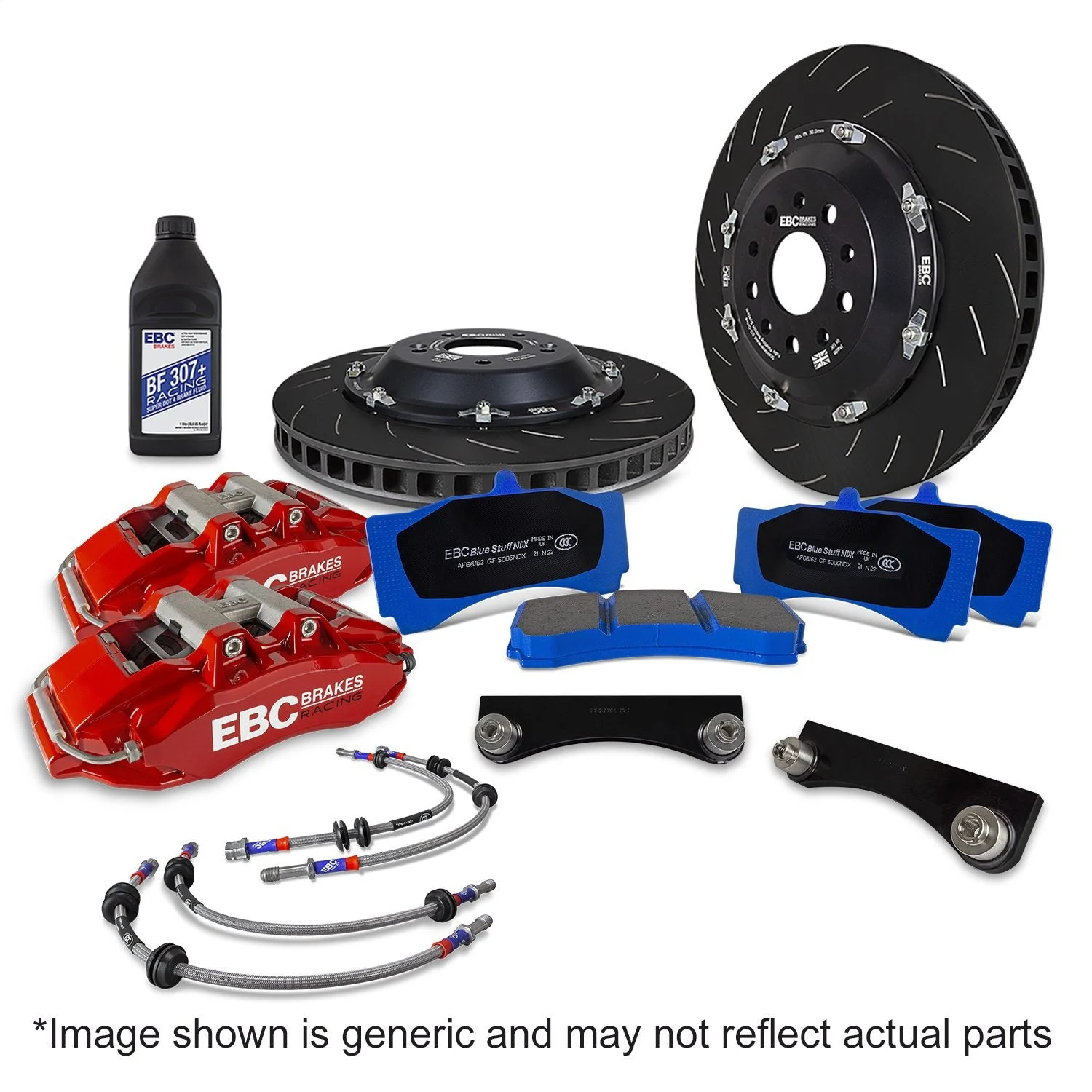 EBC BBK033RED-2 - Racing 20-23 Volkswagen Golf R Red Apollo-6 Calipers 380mm Rotors Front Big Brake Kit