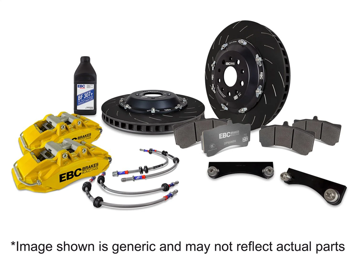 EBC BBK050YEL-1 - Racing 07-13 BMW M3 (E90/E92/E82) Yellow Apollo-6 Calipers 380mm Rotors Front Big Brake Kit