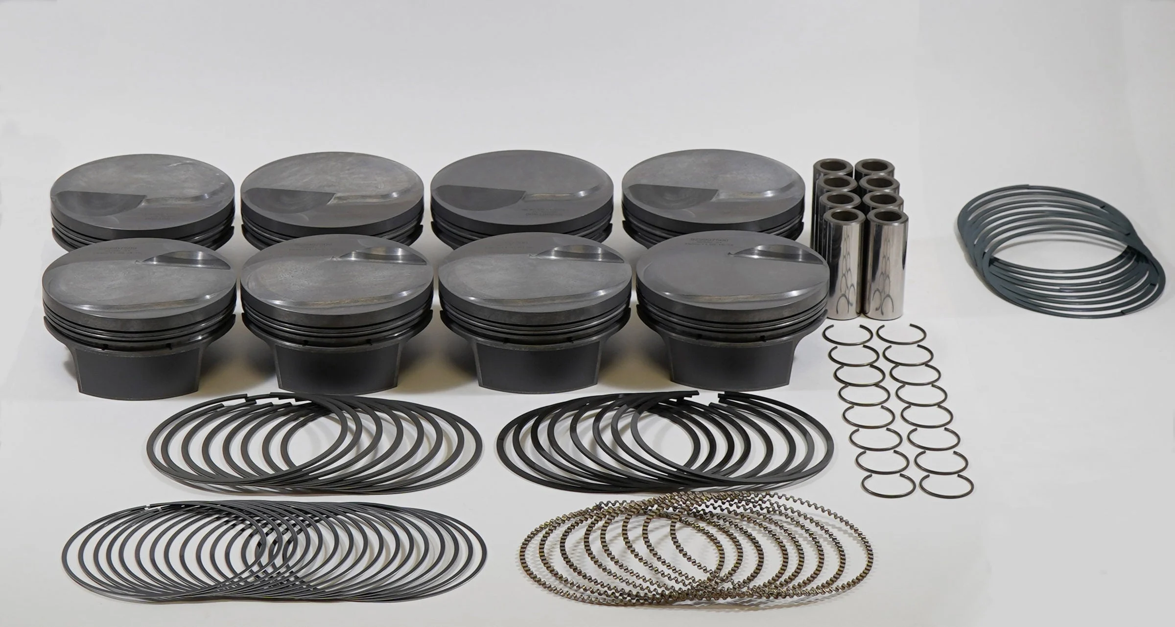 Mahle Motorsport 929906780 - Mahle MS Piston Set BBC 489ci 4.280in Bore 4.25in Stroke 6.385in Rod .990 Pin 43cc 12.8 CR Set of 8