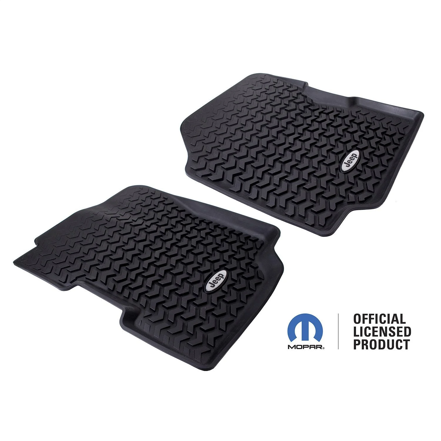 Rugged Ridge DMC-12920.22 - Floor Liner Front Black 1976-1995 Jeep Logo CJ-7 / CJ-8 / Jeep Wrangler YJ