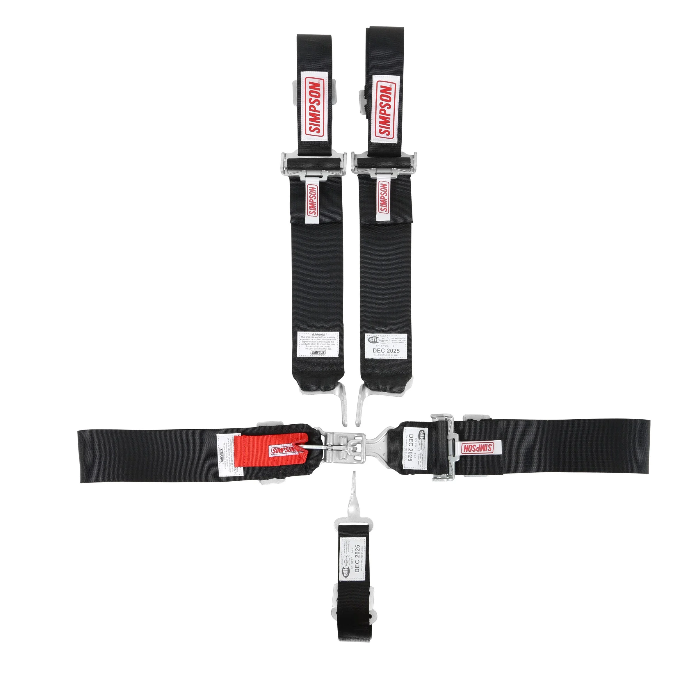 Simpson Safety 29075BKH - Simpson Racing STD. Latch & Link 5pt. Harness