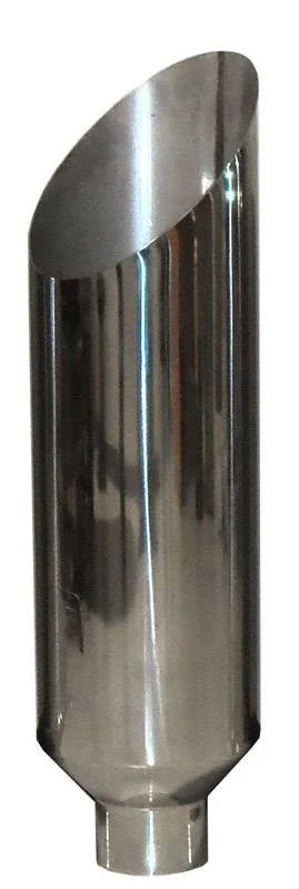 Pypes EVT507-36AC - Exhaust Stack Pipe Miter 5 in OD x 7 in x 36 in 7 in Tip Clamp On Hardware Not Incl Polished 304 Stainless Steel  Exhaust