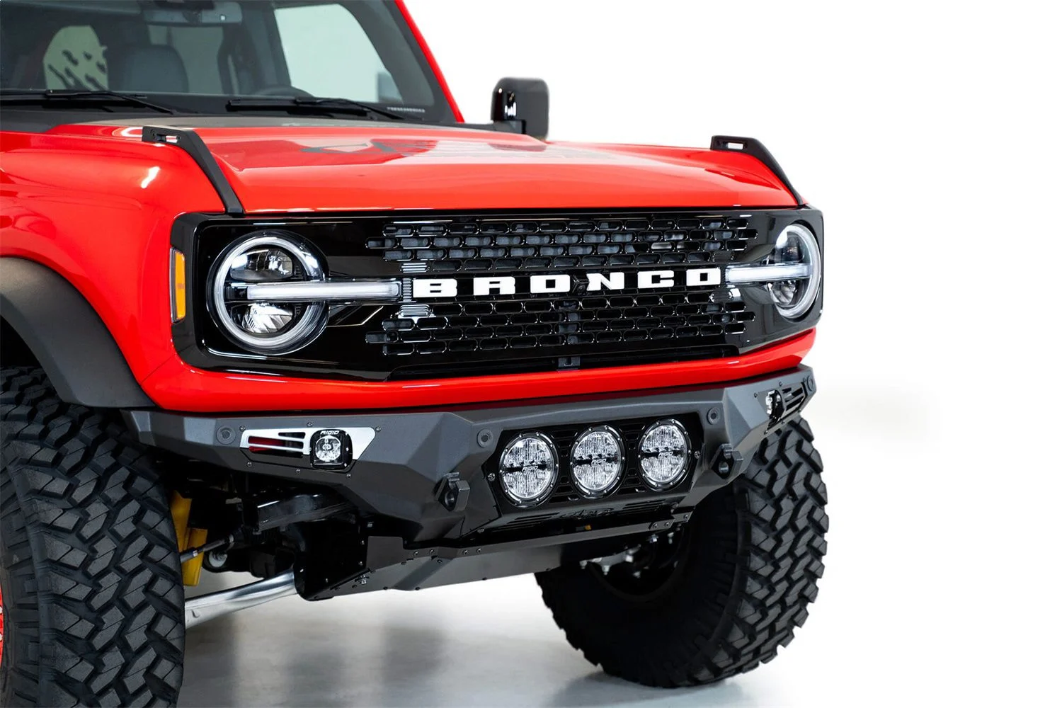 Addictive Desert Designs F230194130103 - 21-22 Ford Bronco Bomber Front Bumper (w/ 3 Rigid 360 Mounts)