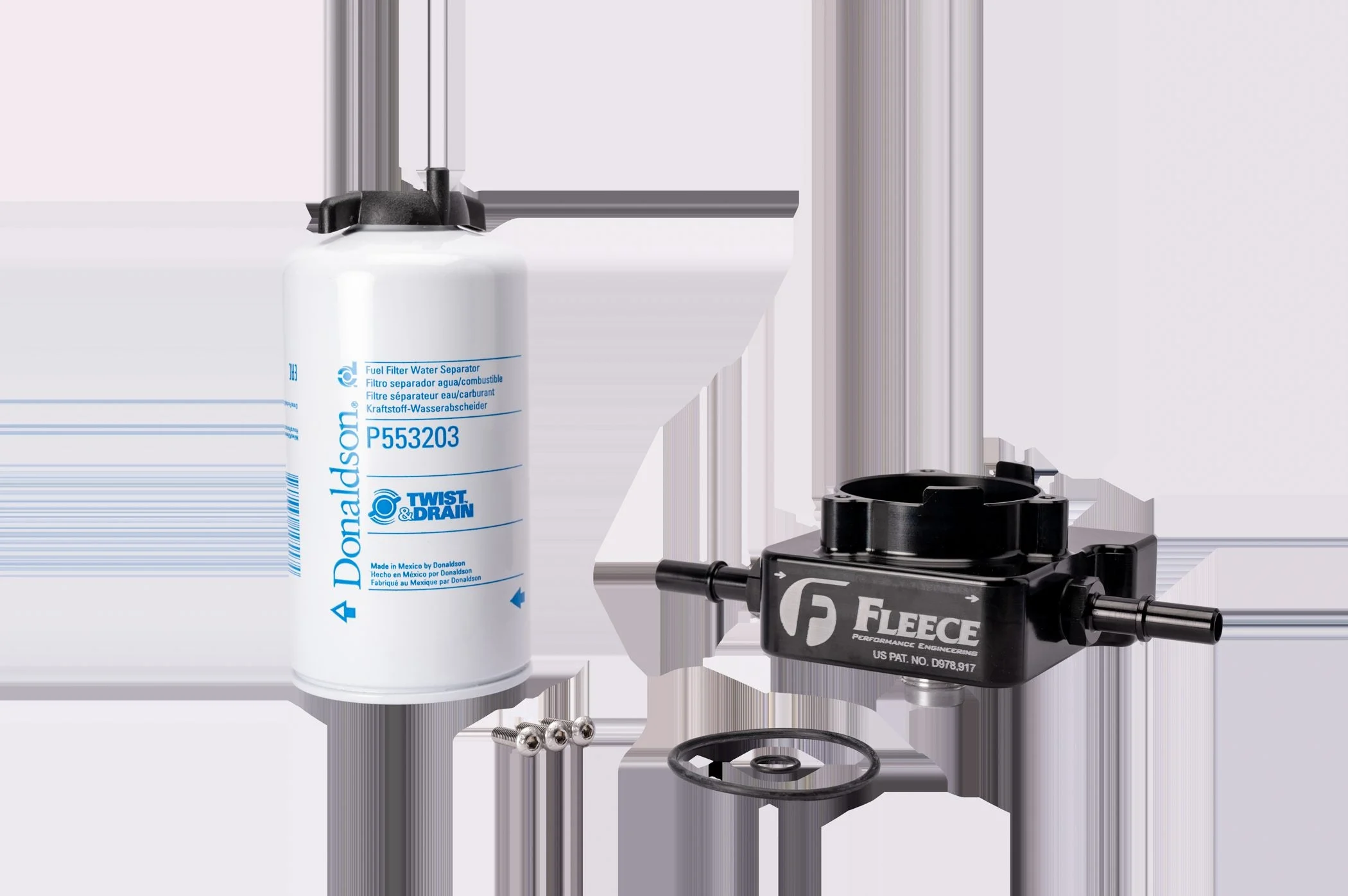 Fleece Performance FPE-L5P-FFBA-20 - L5P Fuel Filter Upgrade Kit (2020-2024 Short Bed and 2024 Standard Cab Long Bed) Silverado/Sierra 2500/3500