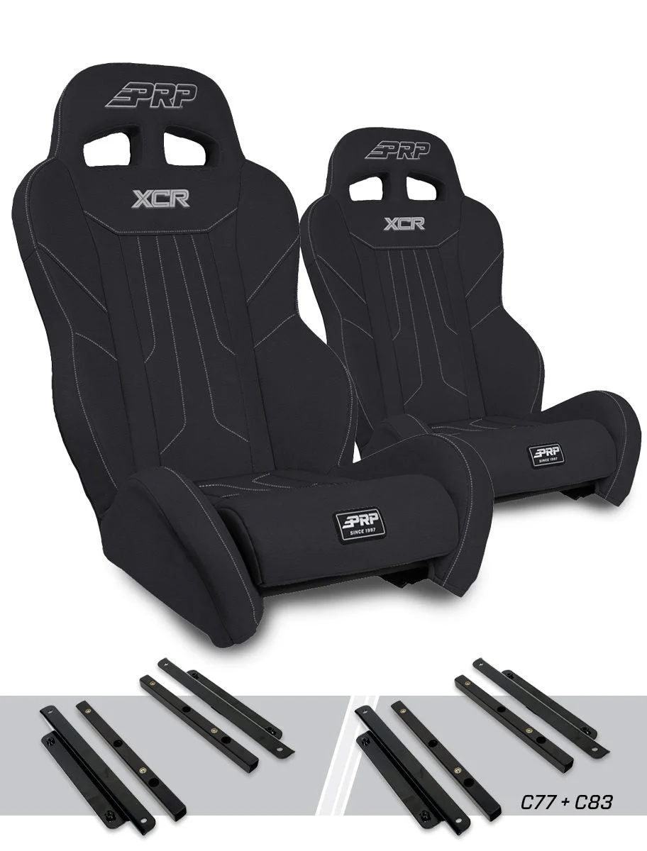 PRP Seats A8001-PORXP-C83-201 - XCR Suspension Seats Kit for Polaris General RZR S 900 900 Trail Trail XP 1000 Turbo Turbo S RS1 Pair Black