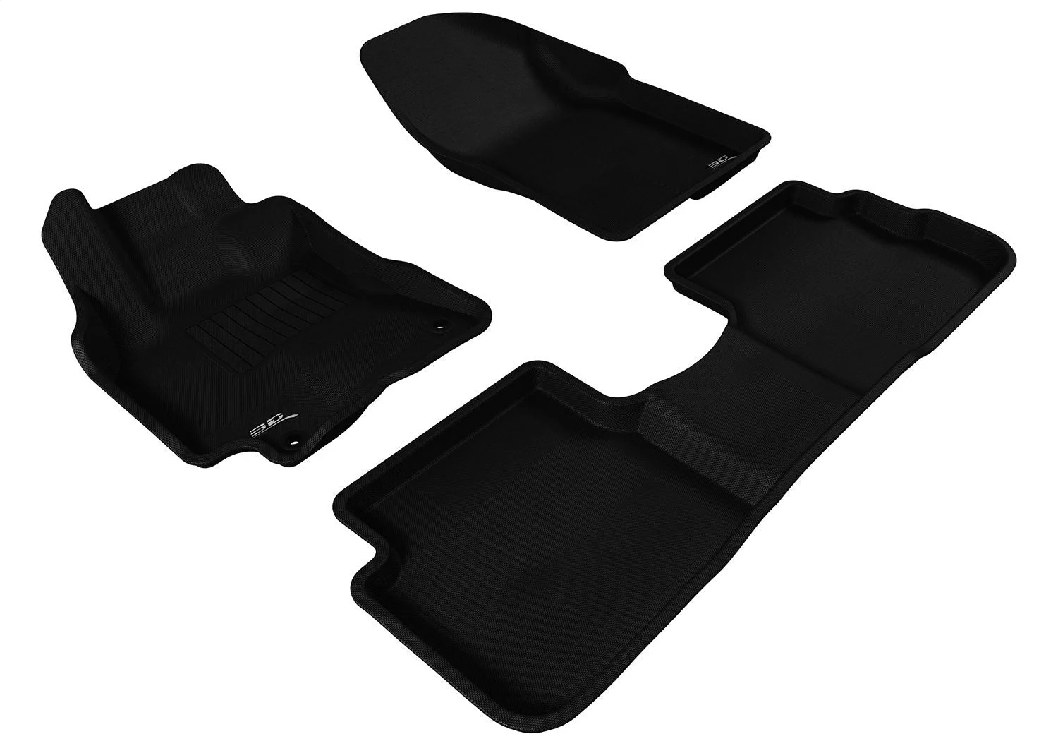3D MAXpider L1TY08501509 - 2009-2013 Toyota Matrix Kagu 1st & 2nd Row Floormats - Black