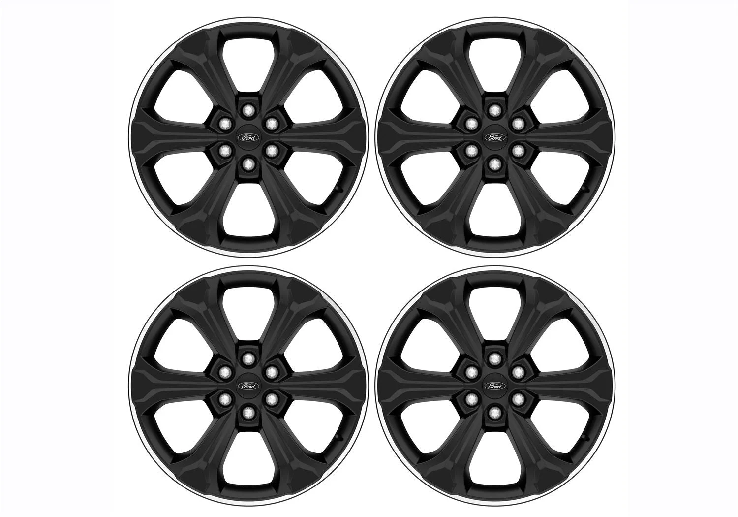 Ford Racing M-1007K-S2295B - 15-23 F-150 22in Wheel Kit - Black w/Machined Face
