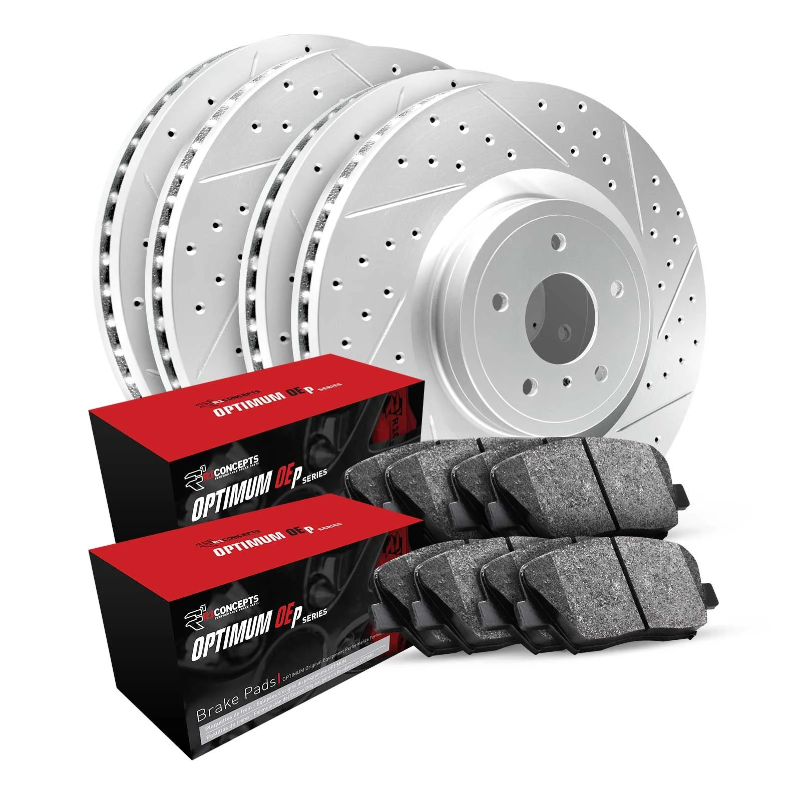 R1 Concepts WBUN2-40095 - R1 Brake Rotors - Carbon Coated - D/S w/ Optimum Oe Pads
