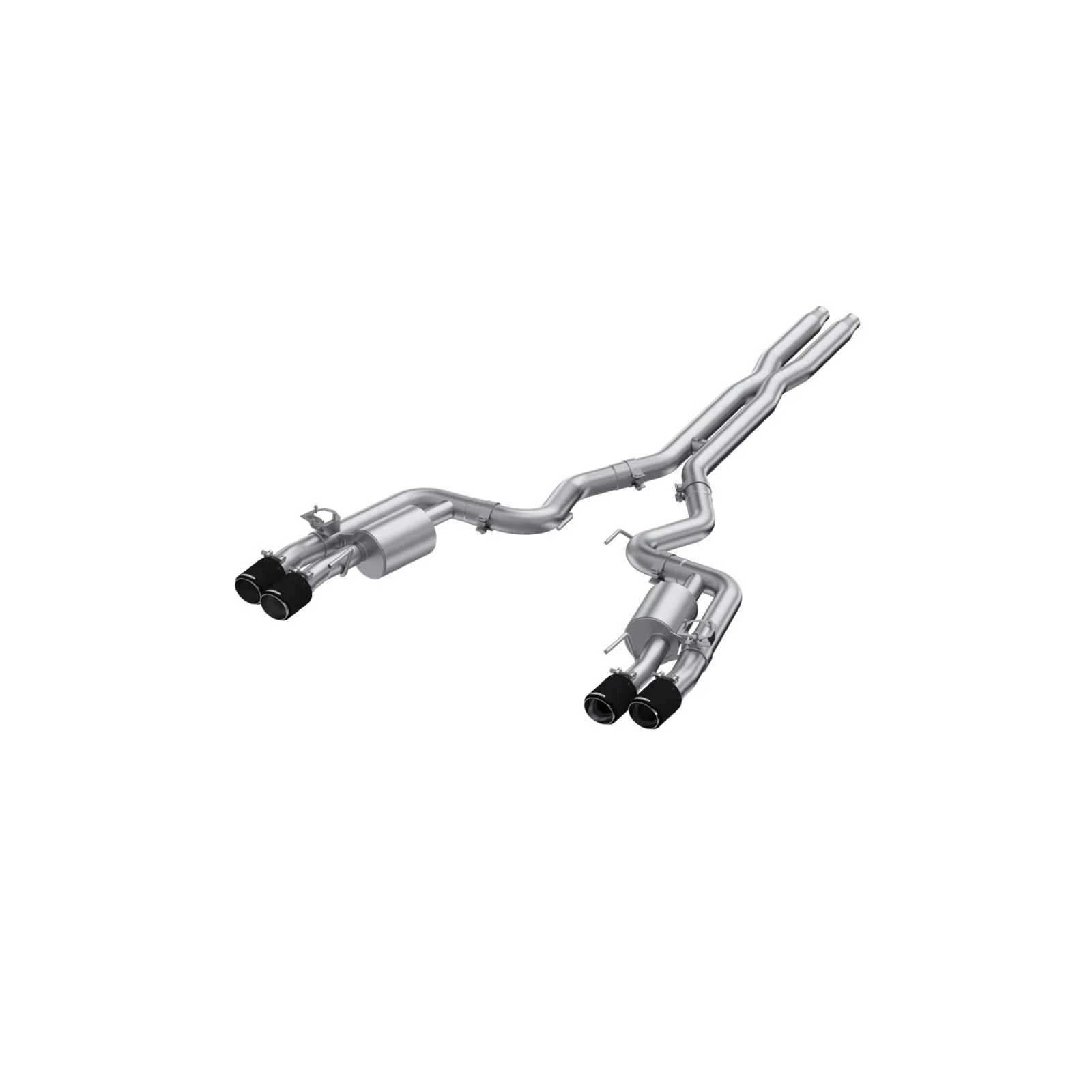 MBRP S72553CF - 24-Up Ford Mustang GT S650 5.0L 3 Inch Cat-Back Exhaust System, Armor Pro T304 Stainless Steel Quad Rear Exit With Carbon Fiber Tips, Active,