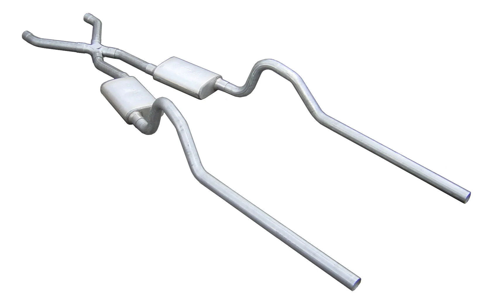 Pypes SMB10S33 - Crossmember Back w/X-Pipe Exhaust System Split Rear Dual Exit 2.5 in Intermediate And Tail Pipe 18 in Street Pro Mufflers/Hardware Incl Tip Not Incl  Exhaust