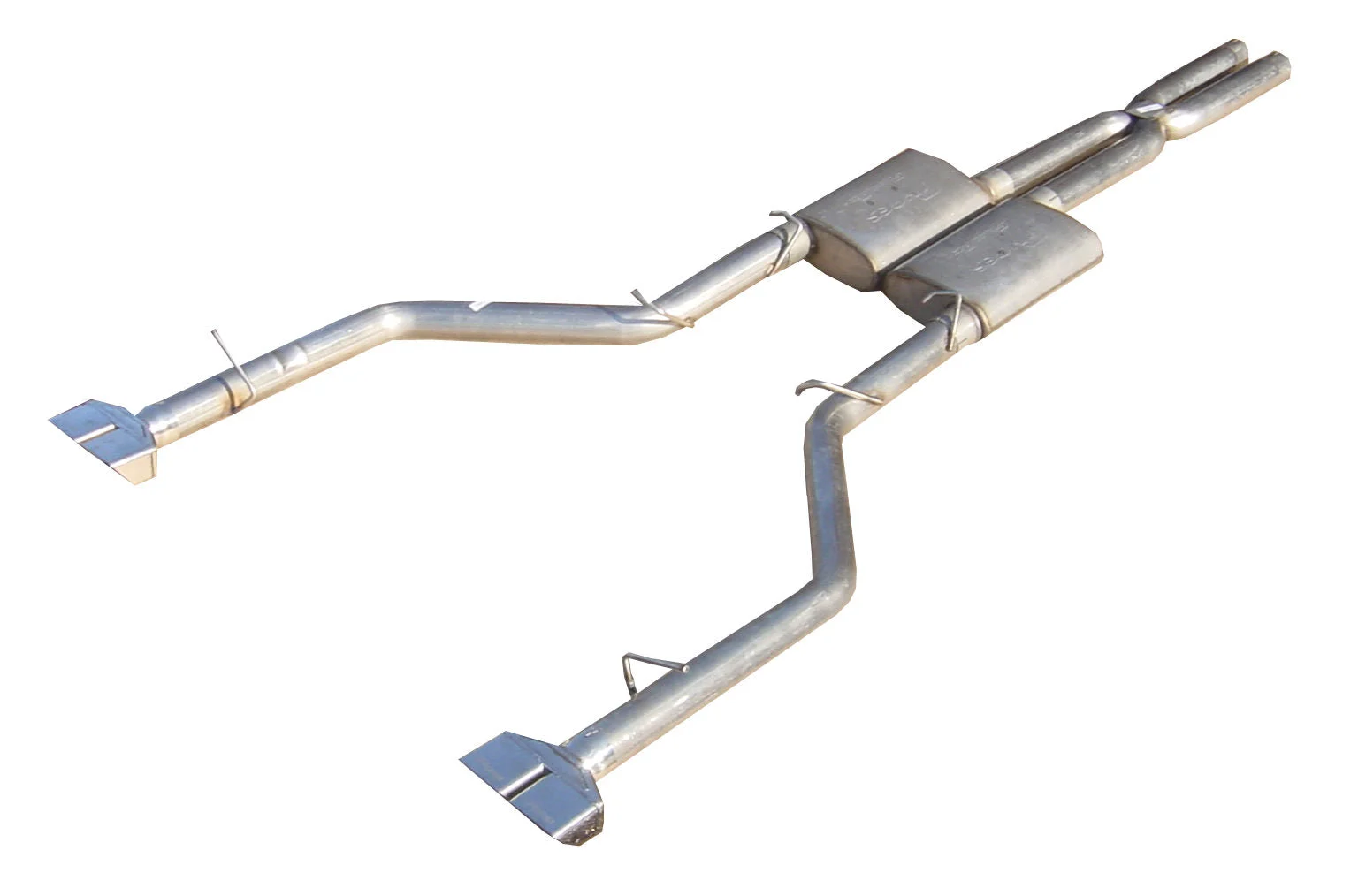 Pypes SMC20V - Cat Back Exhaust System Split Rear Dual Exit 08-14 Challenger V8 Exc SRT8 2.5 in Intermediate And Tail Pipe Violator Muffler/Hardware/Polished Tips Incl Natural Finish 409 Stainless Steel  Exhaust