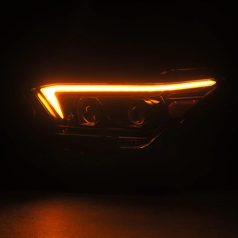AlphaRex 23-24 Toyota Tacoma LUXX-Series LED Proj Headlights Alpha Blk w/Actv Light & Seq. Sig + DRL